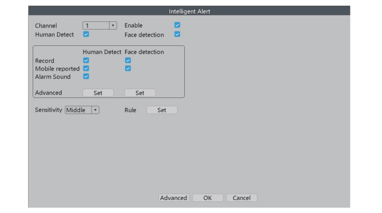 Rule - Safe Zone & Line Cross Alarm