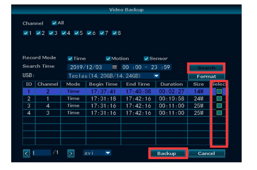 How to Backup the video